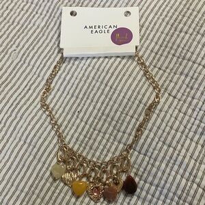 American Eagle Outfitters Gold Multi-Heart Necklace